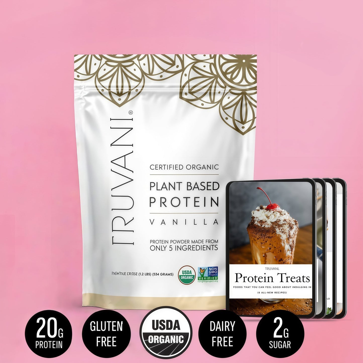 Truvani Organic Plant Based Protein Powder